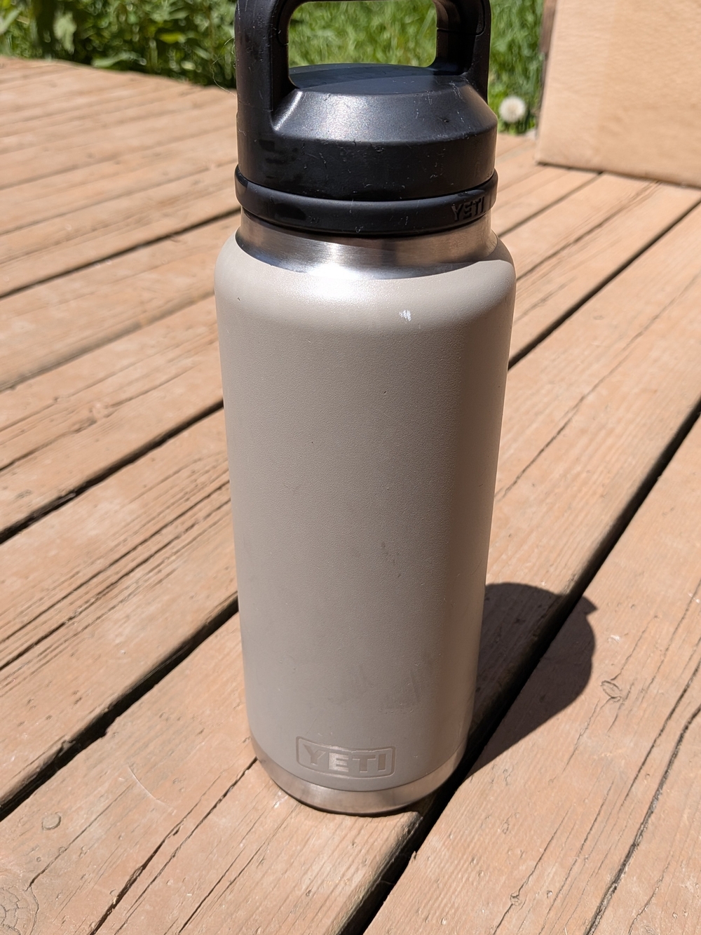 YETI Insulated Water Bottle in Sand-Stone Color